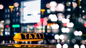 Taxi am Saarbrücker Hauptbahnhof (Foto: Steven Gläser)