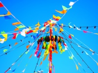 Maibaum beim Saarbrücker Maifest auf den Saarterrassen