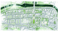 2. Preis: Lageplan, 2. Preis: Visualisierung,  Machleidt GmbH, Städtebau + Stadtplanung (Berlin) in Bietergemeinschaft mit sinai Landschaftsarchitekten mbH (Berlin) und SHP Ingenieure GbR (Hannover)