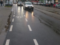 Radweg in der Lebacher Straße: Radhauptverbindung zwischen Riegelsberg und der Saarbrücker Innenstadt