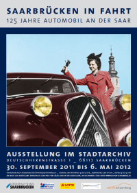 Plakat der Ausstellung „Saarbrücken in Fahrt“