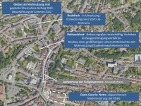 Dudweiler: Stadtentwicklungsprojekte (Projekte eingezeichnet in Karte)