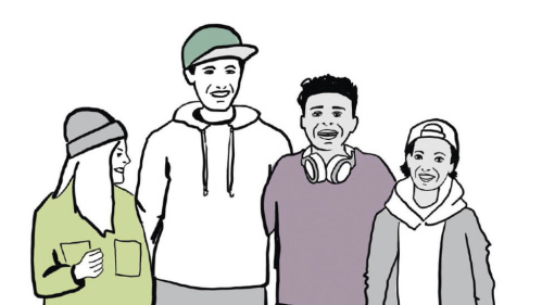 Eine Gruppe Jugendlicher Eine Gruppe Jugendlicher