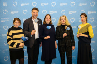 Pressekonferenz (Theresa Winkler, Uwe Conradt, Svenja Böttger, Dr. Sabine Dengel, Carolin Weidner)