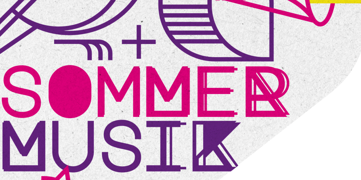 Plakat mit der Aufschrift: Sommermusik, August-Oktober 2023