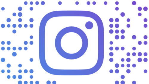 Instagram Kamera-Icon mit QR-Code Punkten