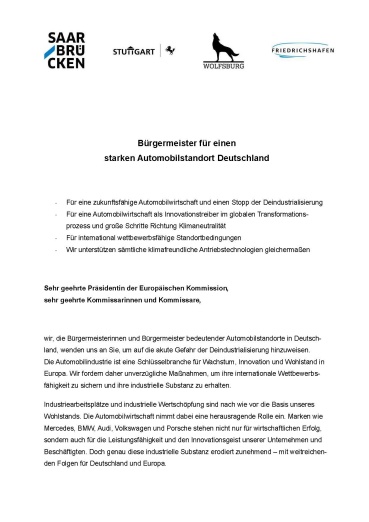 Erklärung starker Automobilstandort DE - Stand August 2025 Image