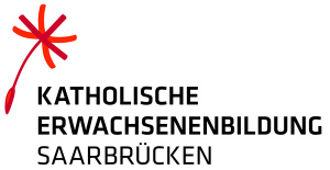 rote Blume und Schriftzug der katholischen Erwachsenenbildung